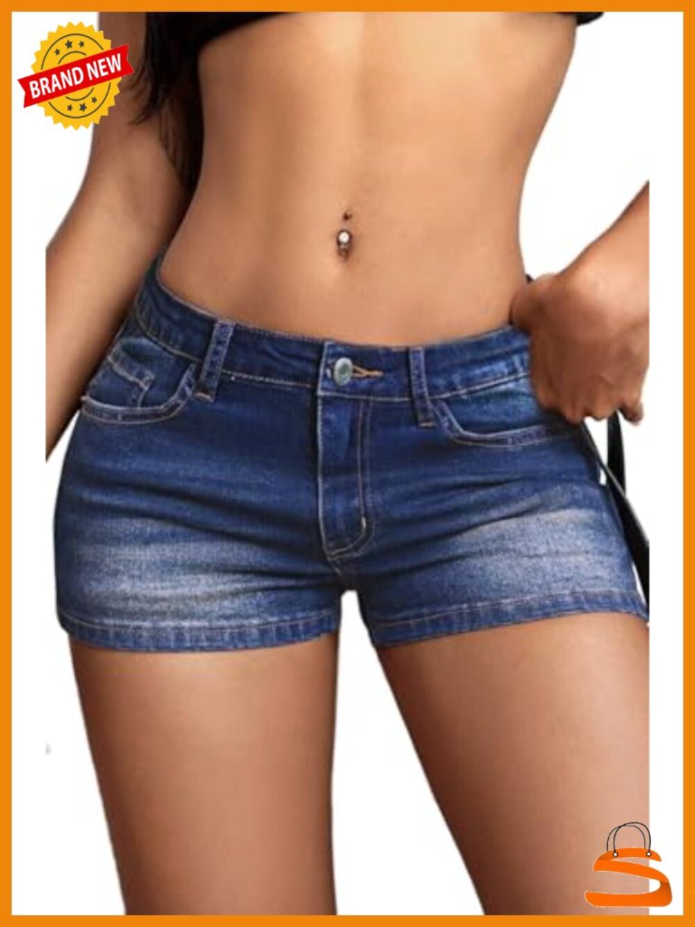 High Stretchy Low Rise Y2K Denim Shorts for Women